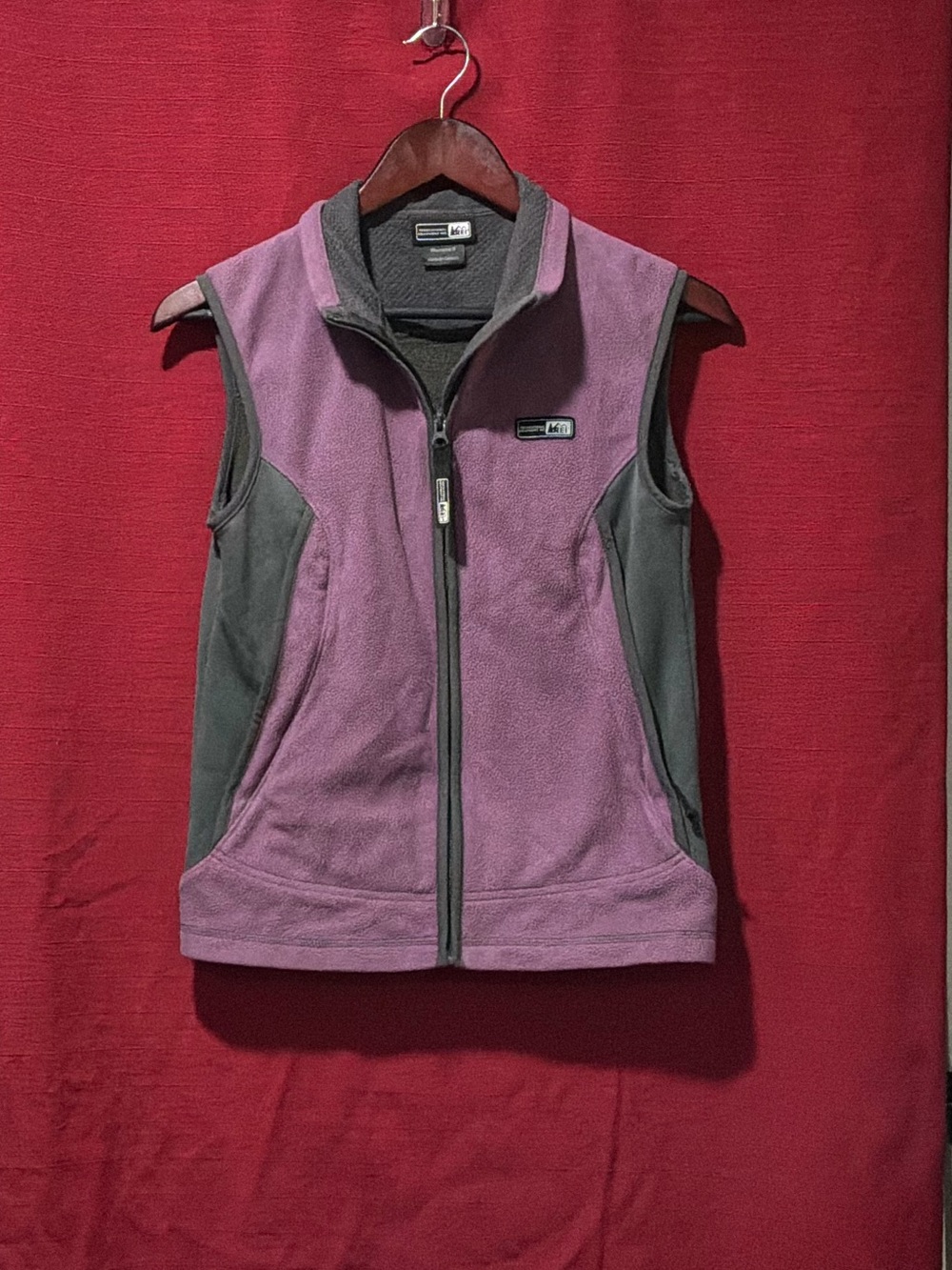 REI Lavender and Gray Fleece Vest for Women